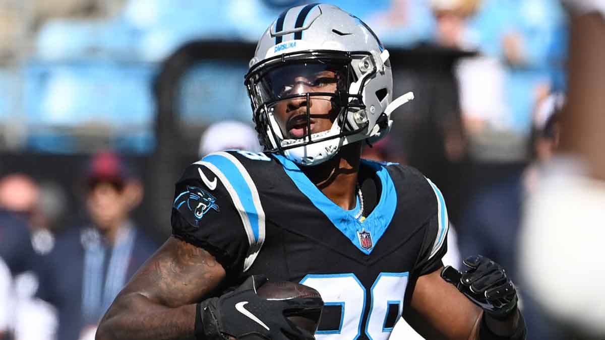 Carolina Panthers wide receiver Terrace Marshall Jr. (88) after a catch in the second quarter at Bank of America Stadium.