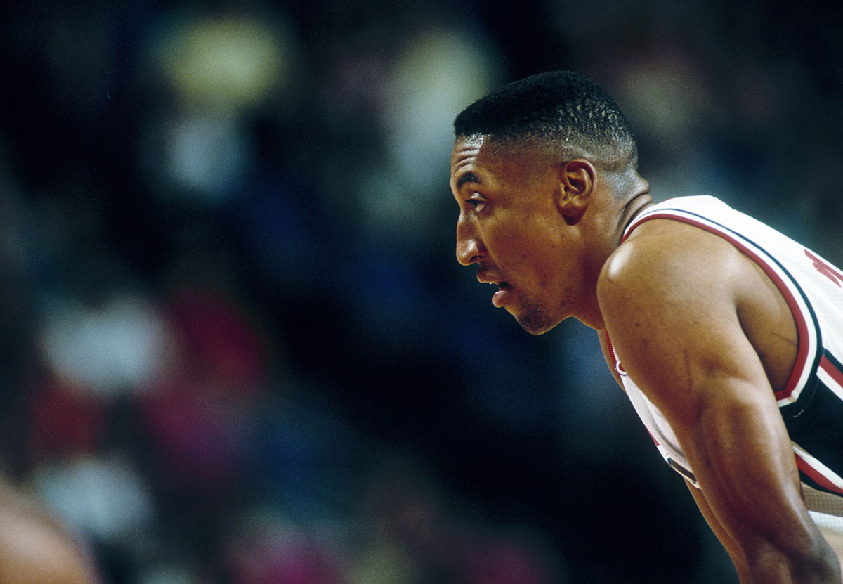 USA dream team forward Scottie Pippen (8) against Canada during the 1992 Tournament of the Americas at Memorial Coliseum.