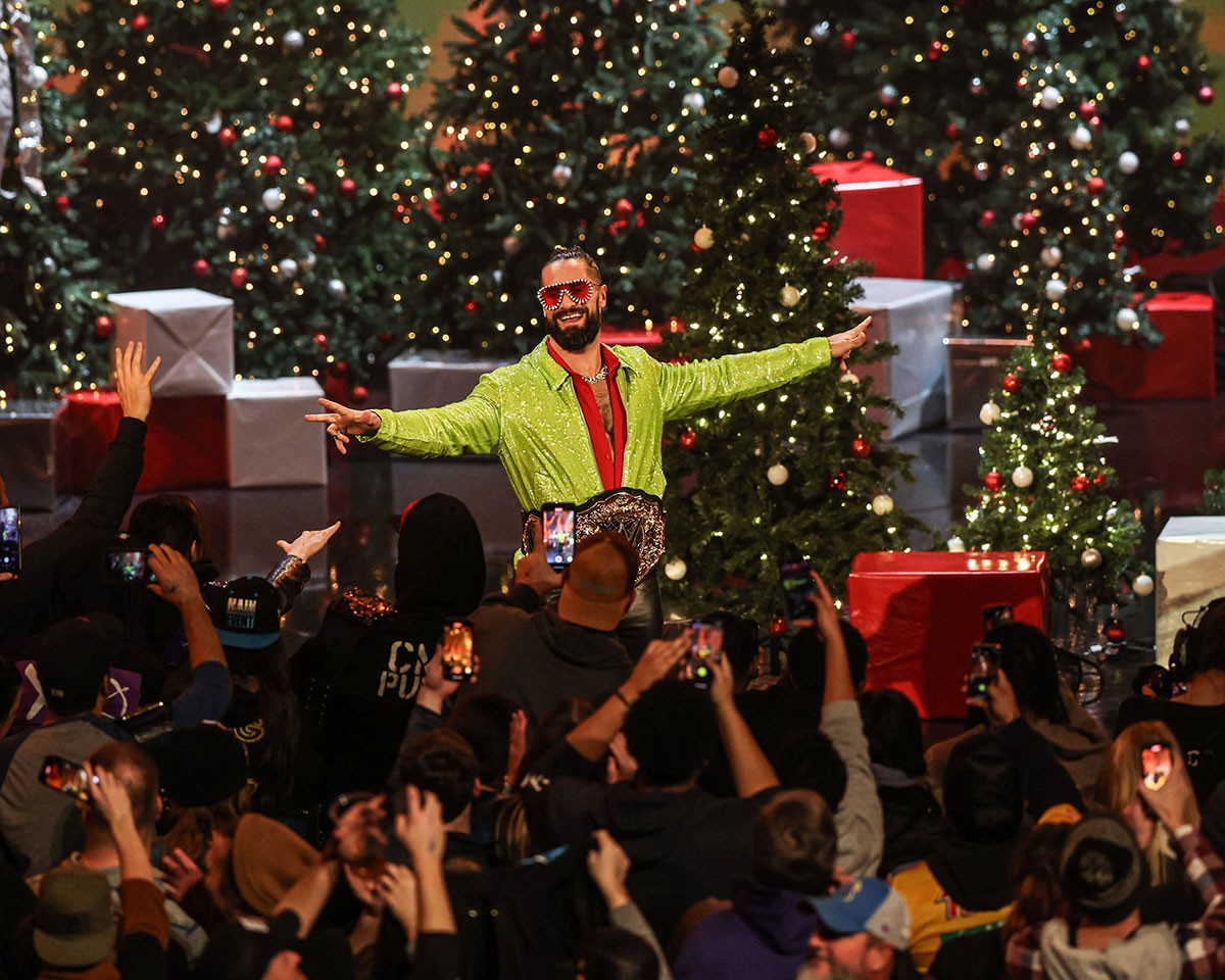 Seth Rollins making his entrance on RAW on December 11, 2023.