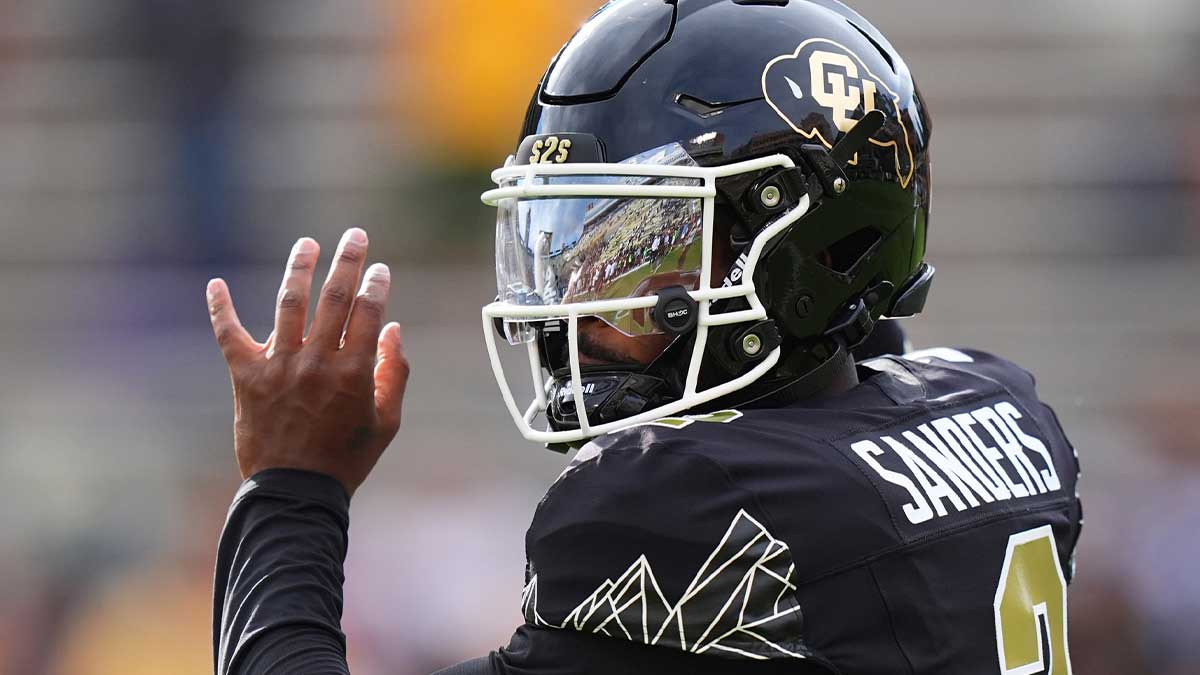 Colorado Buffaloes quarterback Shedeur Sanders (2) before the game against the North Dakota State Bison at Folsom Field.