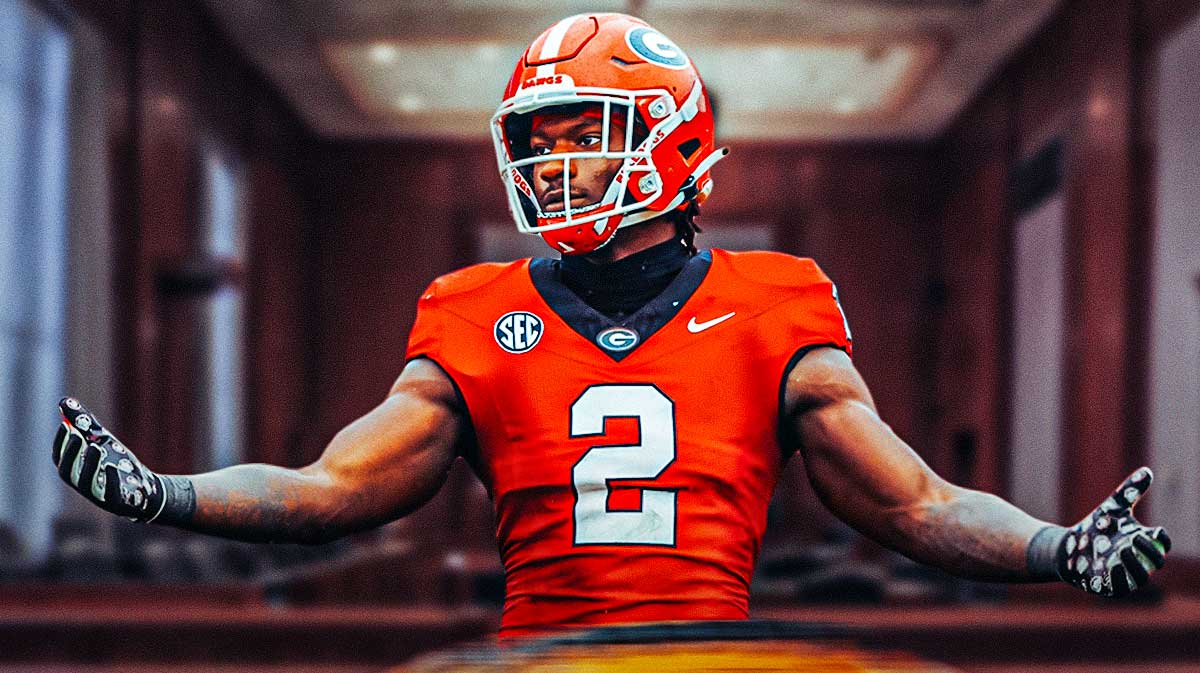 Smael Mondon Jr. (georgia football) looking serious with a courtroom as a background