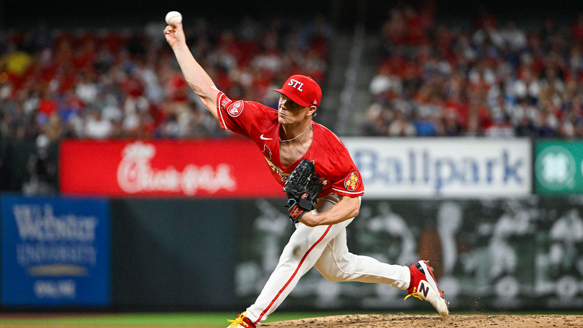 Jul 12, 2024; St. Louis, Missouri, USA; St. Louis Cardinals starting pitcher Sonny Gray (54) pitches against the Chicago Cubs during the sixth inning at Busch Stadium. 