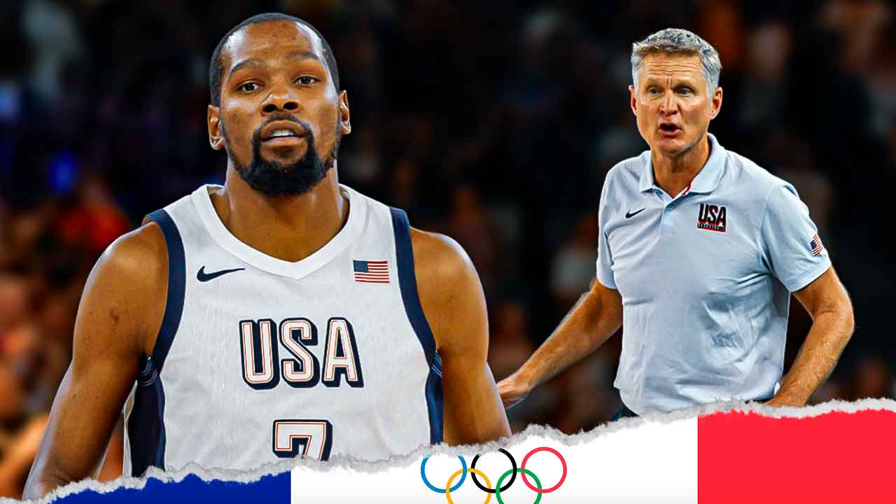 Team USA star Kevin Durant, head coach Steve Kerr, Paris Olympics