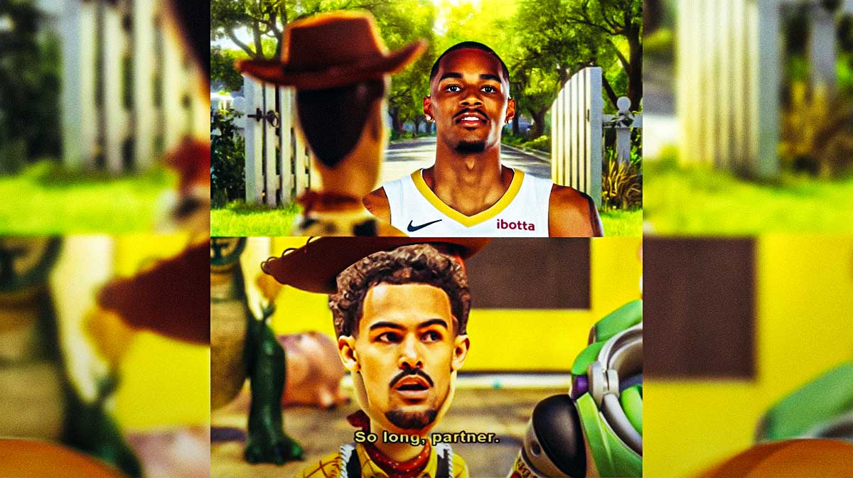 Hawks' Trae Young as Woody, looking at Pelicans' Dejounte Murray in the so long partner meme