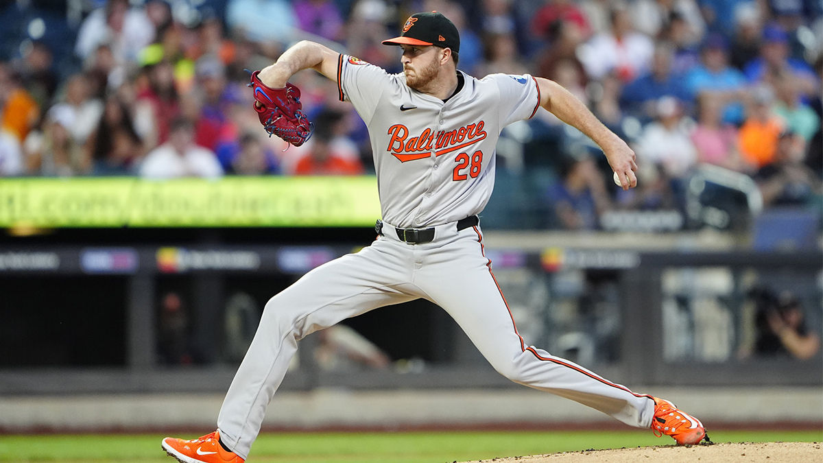 Baltimore Orioles pitcher Trevor Rogers (28) delivers a pitch against the New York Mets during the first inning at Citi Field.