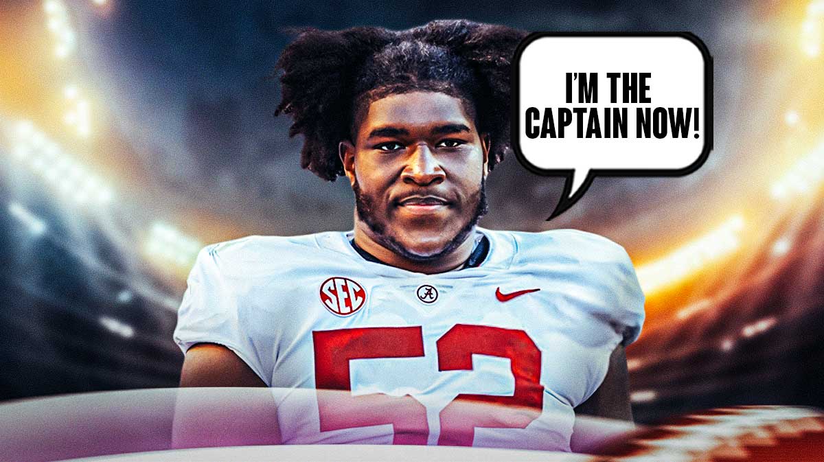 Tyler Booker in Alabama gear says “I’m the captain now!”