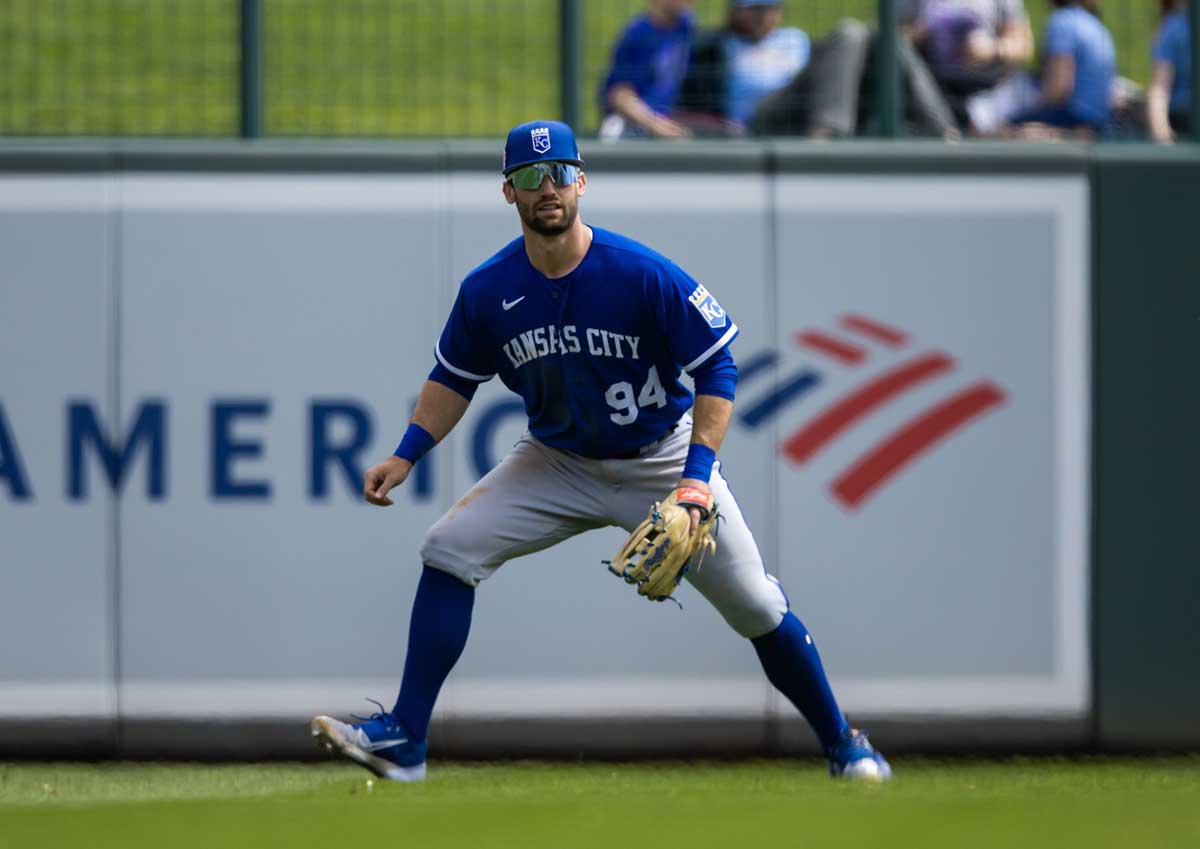 Kansas City Royals outfielder Tyler Gentry against the Chicago White Sox during a spring training game at Camelback Ranch-Glendale. 