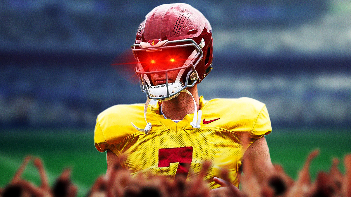 Miller Moss (USC football QB) with laser eyes