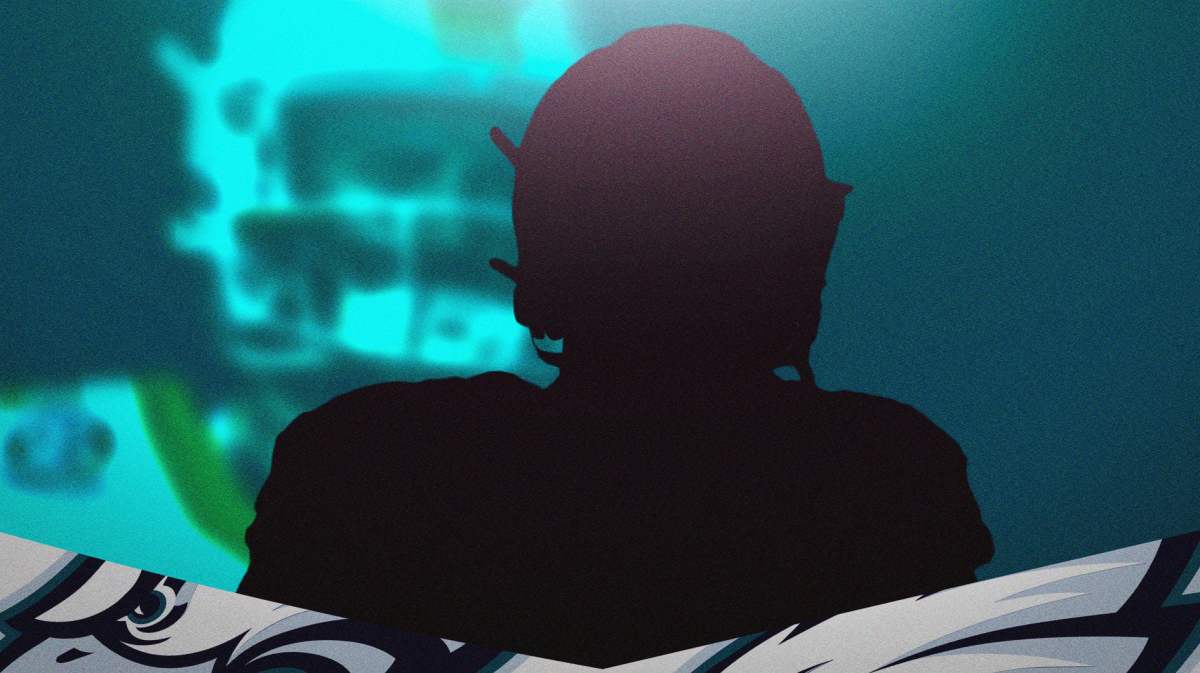 Silhouette of a football player.