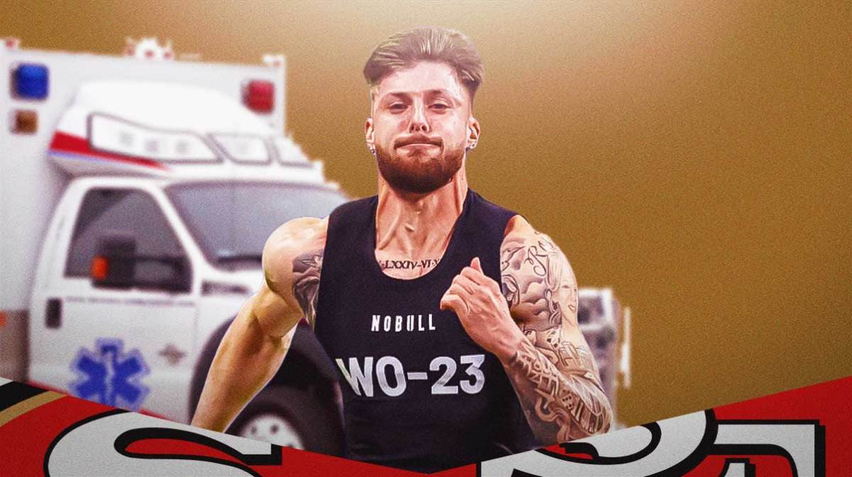 Ricky Pearsall next to ambulance truck