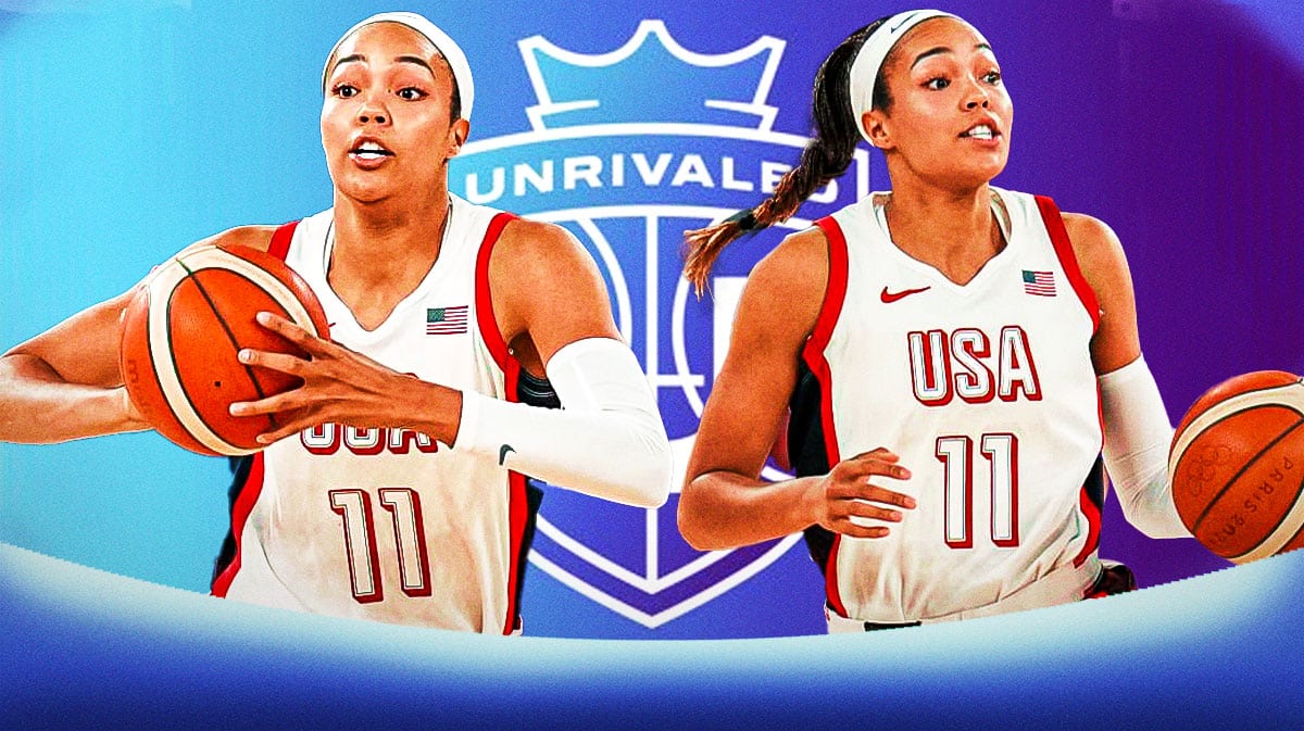 Team USA's Napheesa Collier and the Unrivaled logo