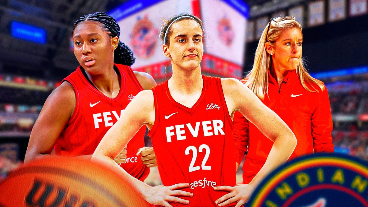 WNBA Indiana Fever players Caitlin Clark and Aliyah Boston, and Indiana Fever coach Christy Sides