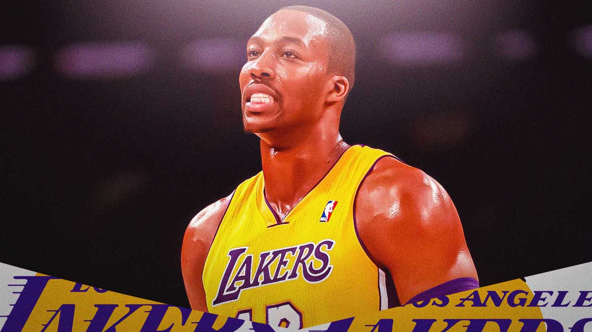 Dwight Howard wearing a No.12 Lakers jersey.