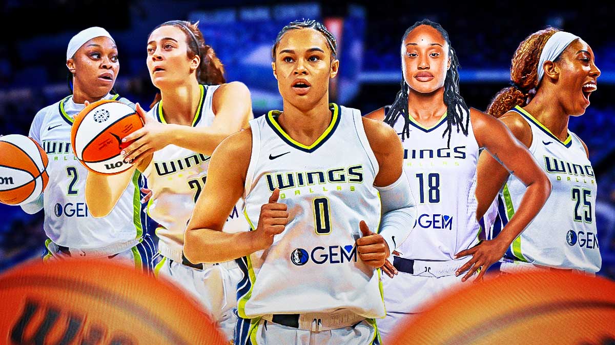 Wings Satou Sabally, Wings Maddy Siegrist, Wings Jaelyn Brown, Wings Monique Billings and Wings Odyssey Sims.