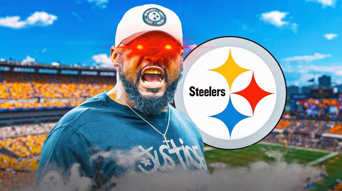 Steelers Mike Tomlin with lasers coming out of his eyes.