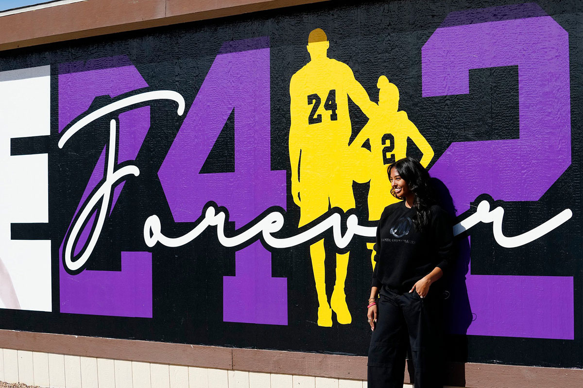 Natalia Bryant (daughter of Kobe Bryant) opens a newly renovated basketball court at the Grant Woods Boys & Girls Club in Mesa. Mandatory Photo Credit: Rob Schumacher-Arizona Republic Basketball Diana Taurasi