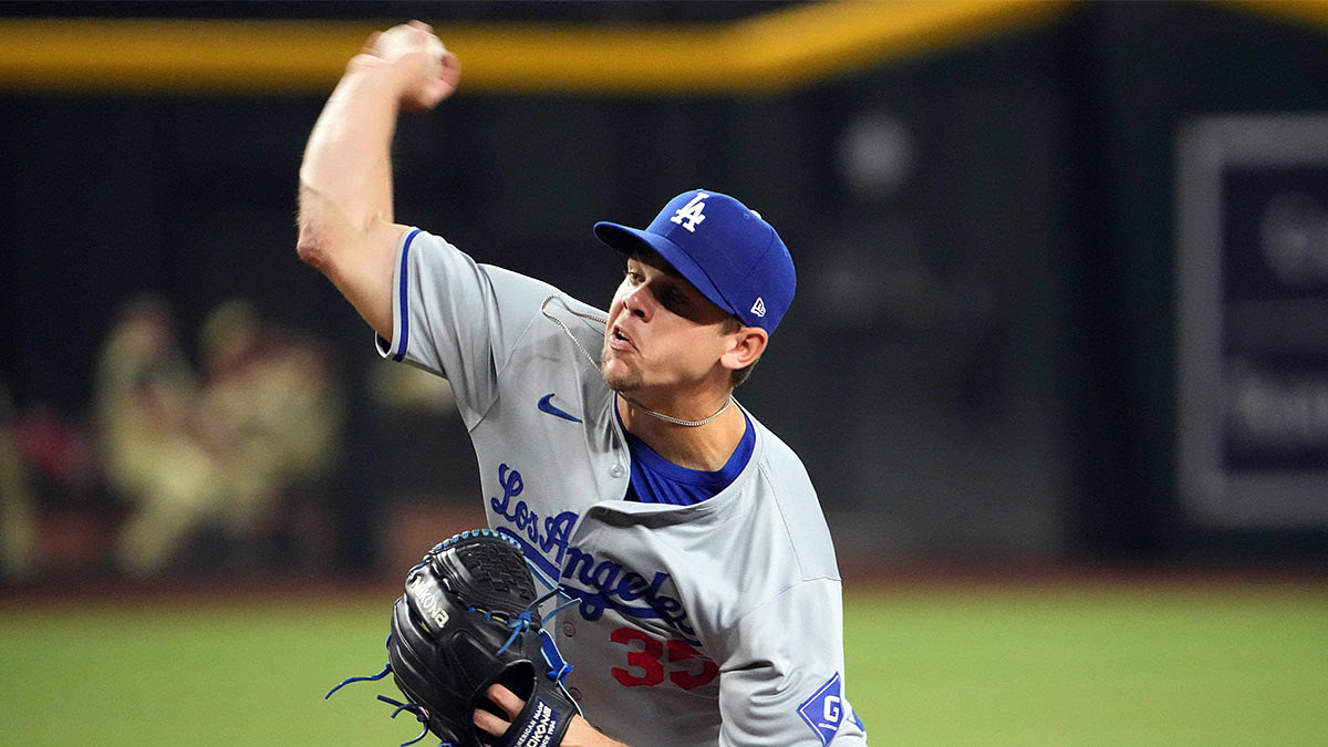 Los Angeles Dodgers pitcher Gavin Stone (35) pitches against the Arizona Diamondbacks during the first inning at Chase Field.