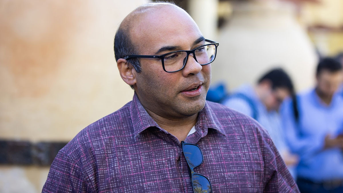 San Francisco Giants president of baseball operations Farhan Zaidi speaks to the media during the MLB General Manager's Meetings at Omni Scottsdale Resort & Spa.