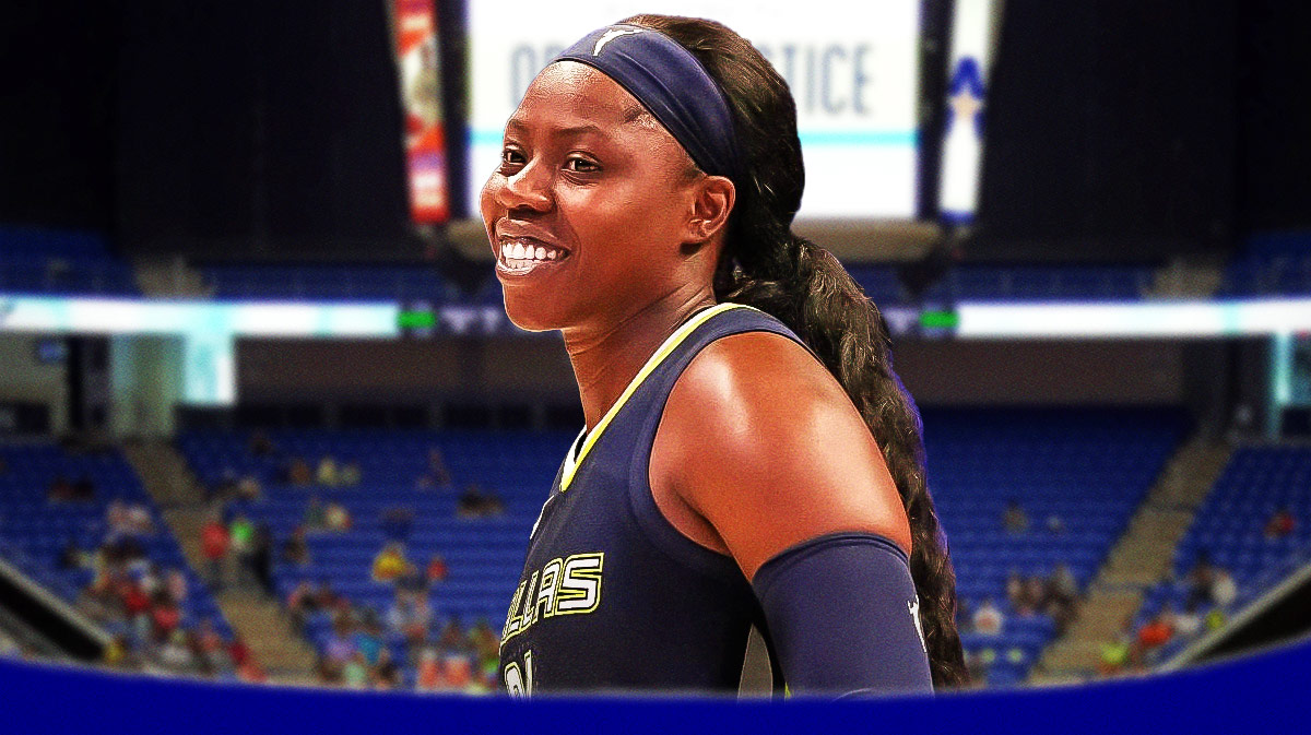Arike Ogunbowale in a Wings jersey.