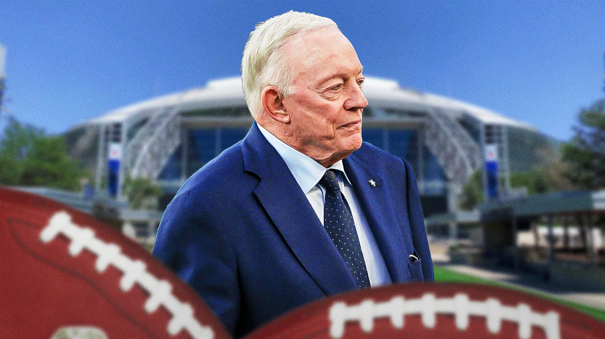 A frustrated Jerry Jones in front of AT&T Stadium.