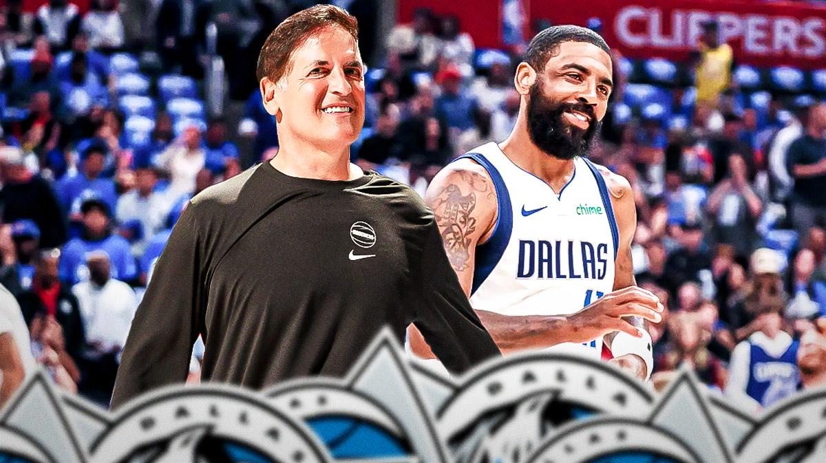 Former Dallas Mavericks owner Mark Cuban and Mavericks player Kyrie Irving