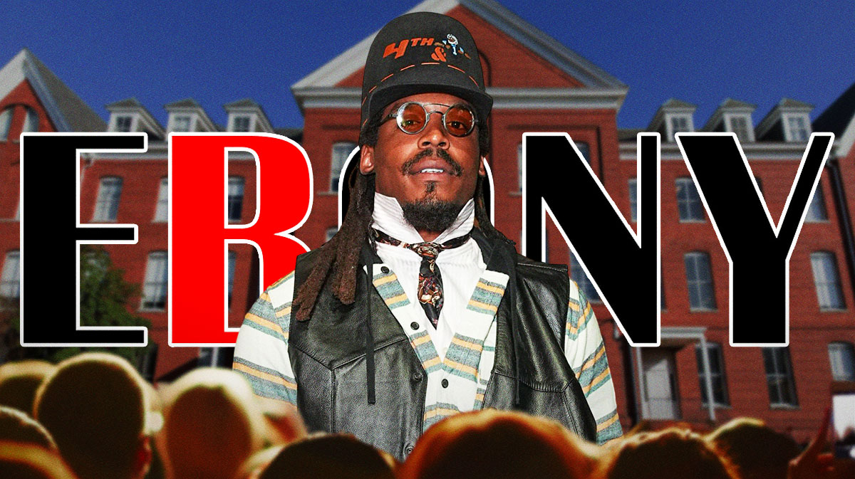 Cam Newton teams up with EBONY and Wells Fargo for a live Funky Friday podcast recording at Morehouse College's HBCU Yard Fest.