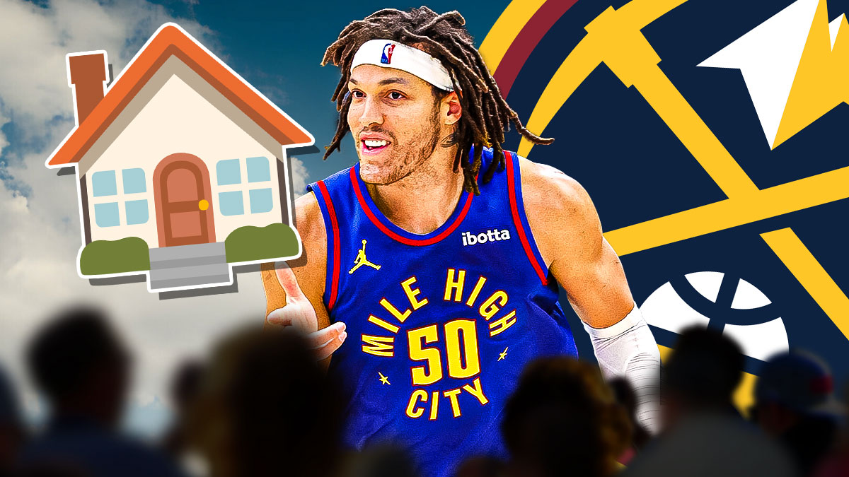 Nuggets' Aaron Gordon next to a house emoji