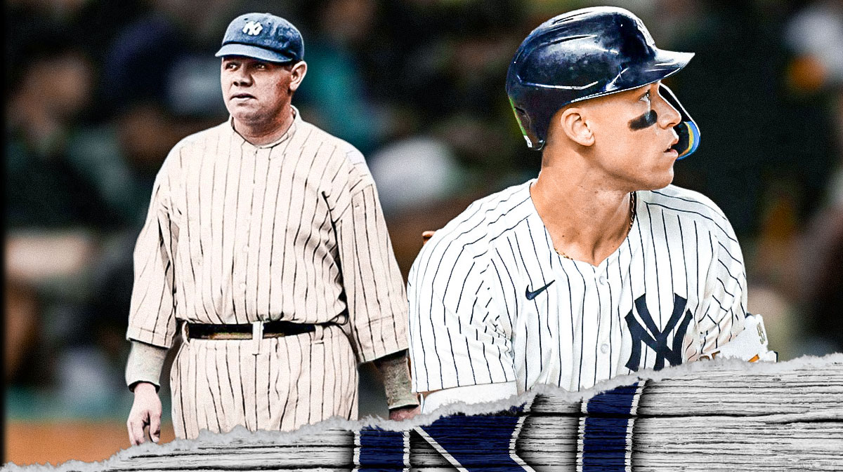 Aaron Judge beside Babe Ruth