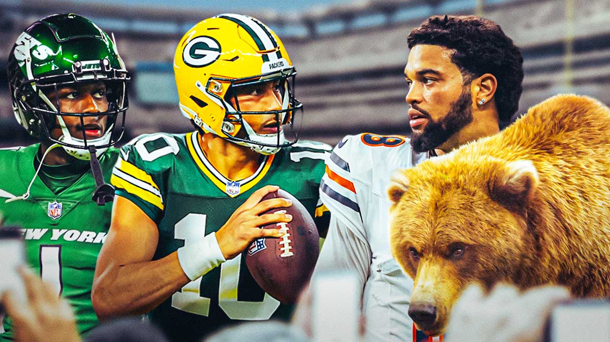Jets' Sauce Gardner and Packers Jordan Love fighting an actual bear and Bears Caleb Williams