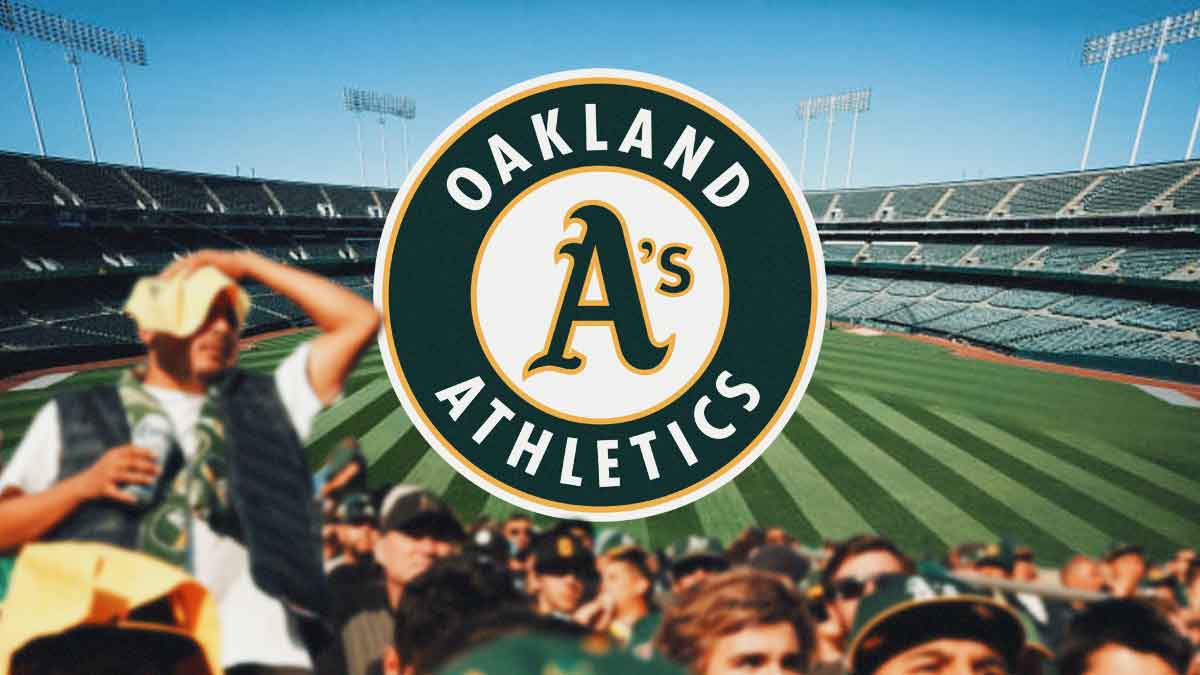 Oakland Athletics 2024 logo at the Oakland Coliseum. Place Athletics fans everywhere.