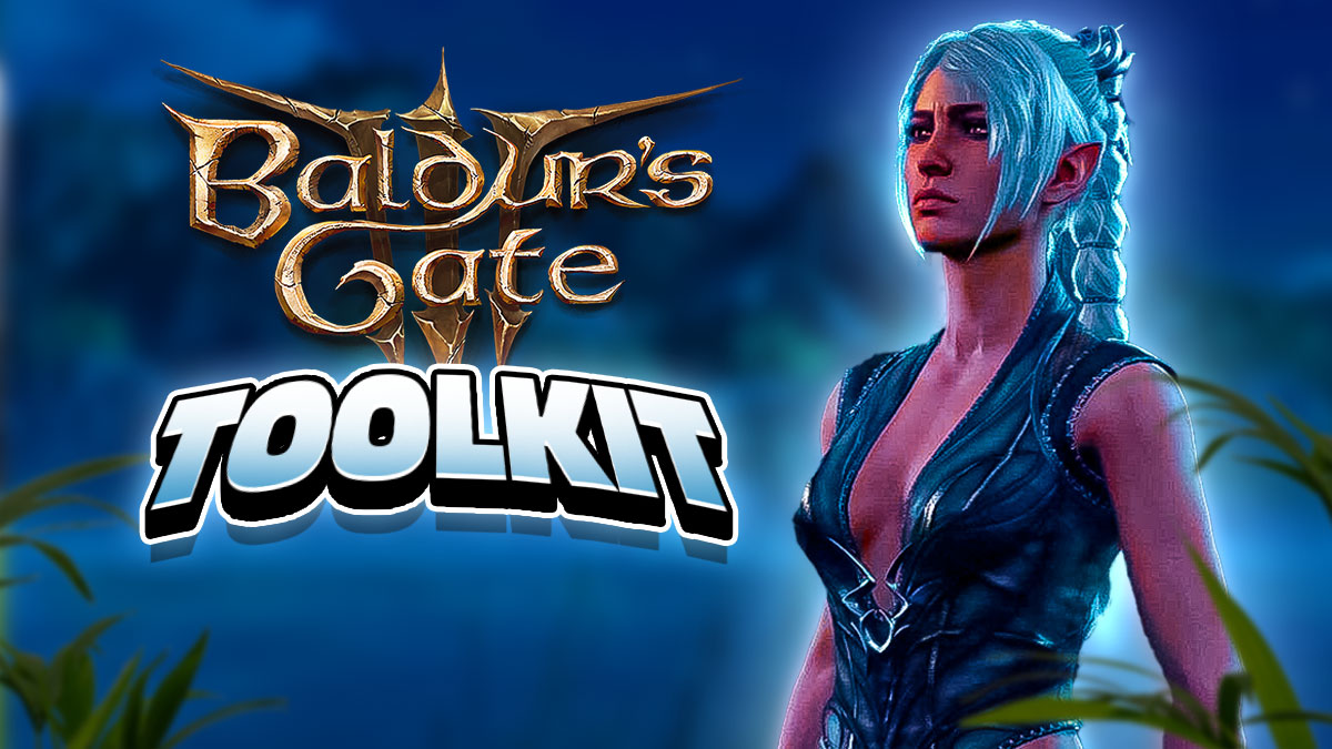 Shadowheart with the Baldur's Gate 3 logo and the word Toolkit under it