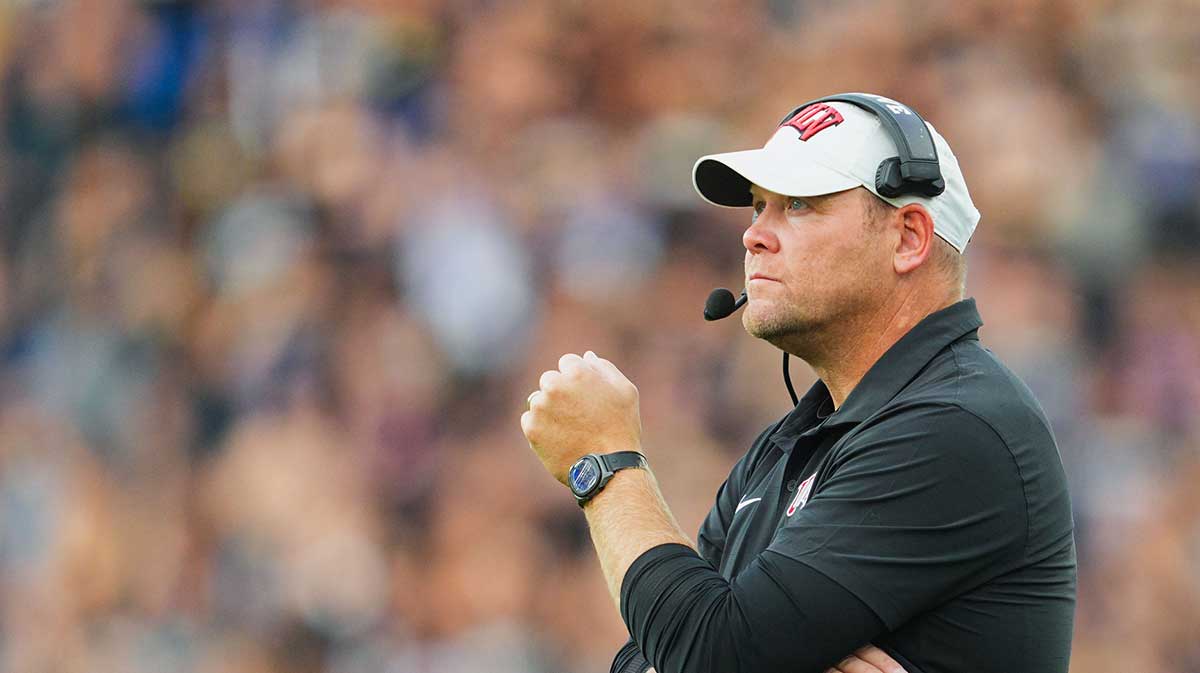 UNLV Rebels head coach Barry Odom looks on during the first half against the Kansas Jayhawks at Children's Mercy Park.