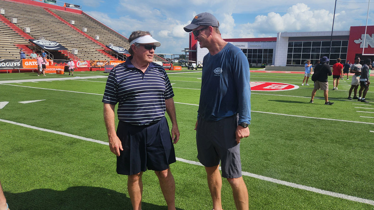 Former NFL head coach Bill Belichick and former quarterback Peyton Manning