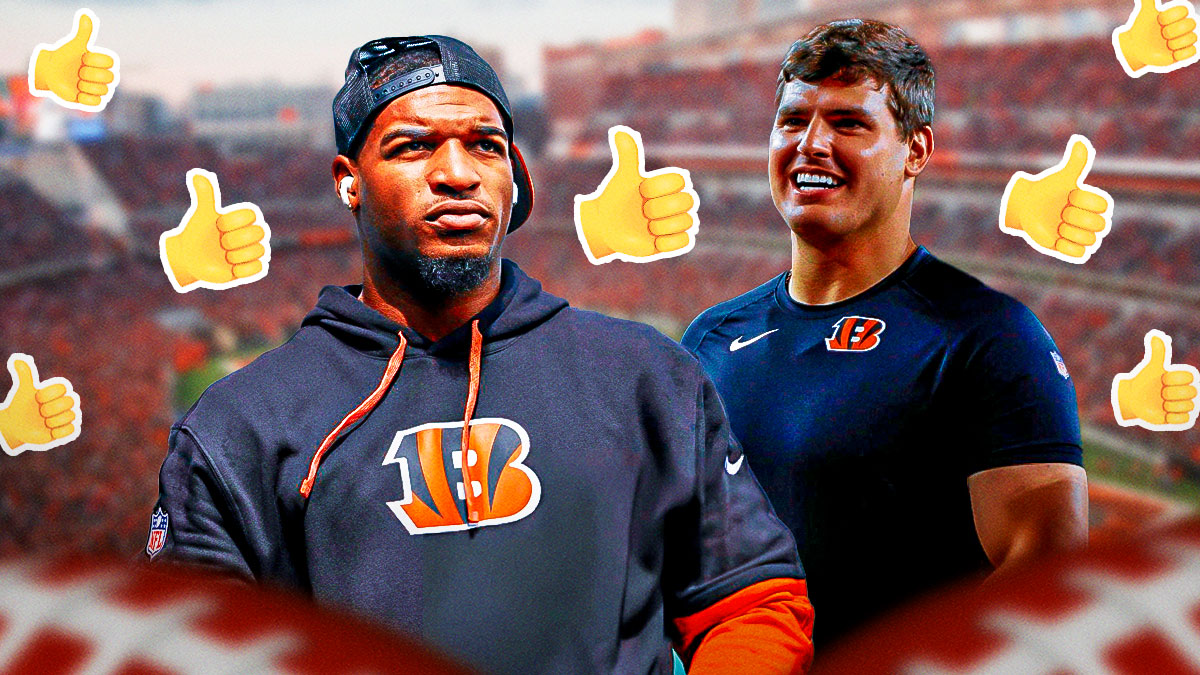 Benglas Ja'Marr Chase and Trey Hendrickson with thumbs up emojis
