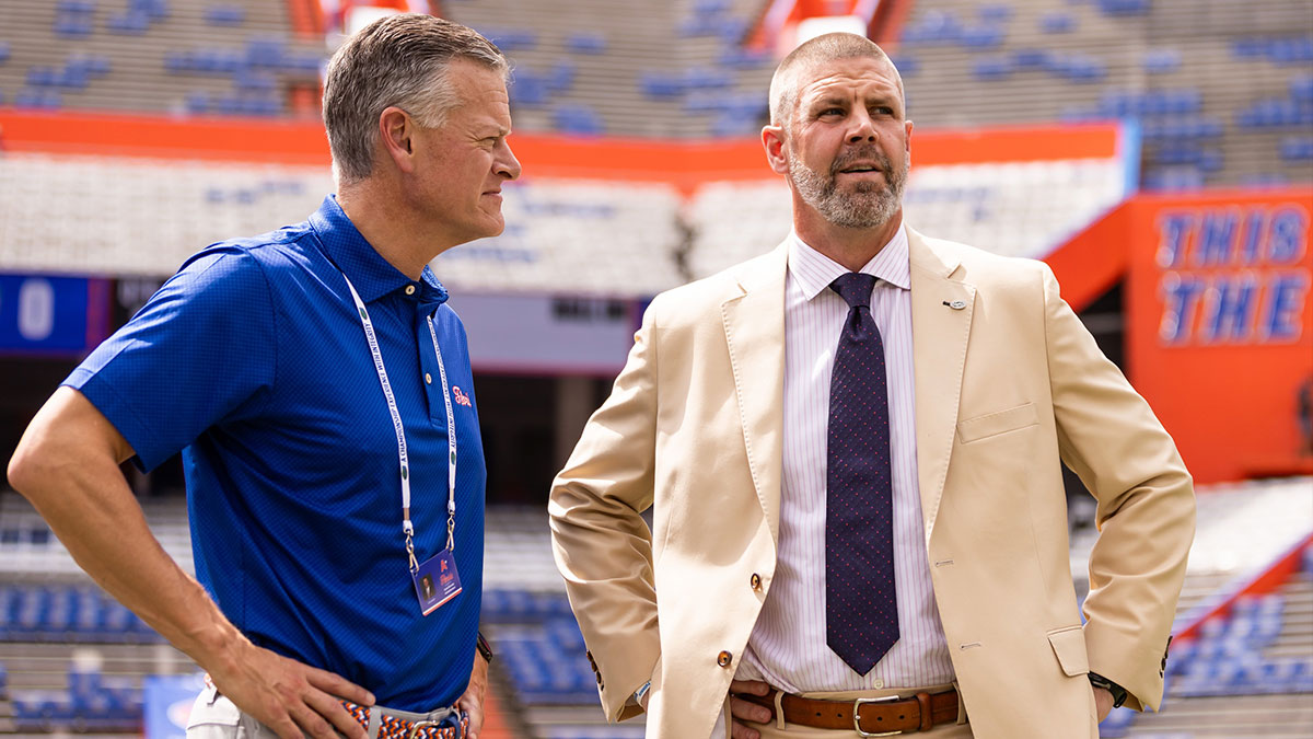Florida AD Scott Stricklin and coach Billy Napier.
