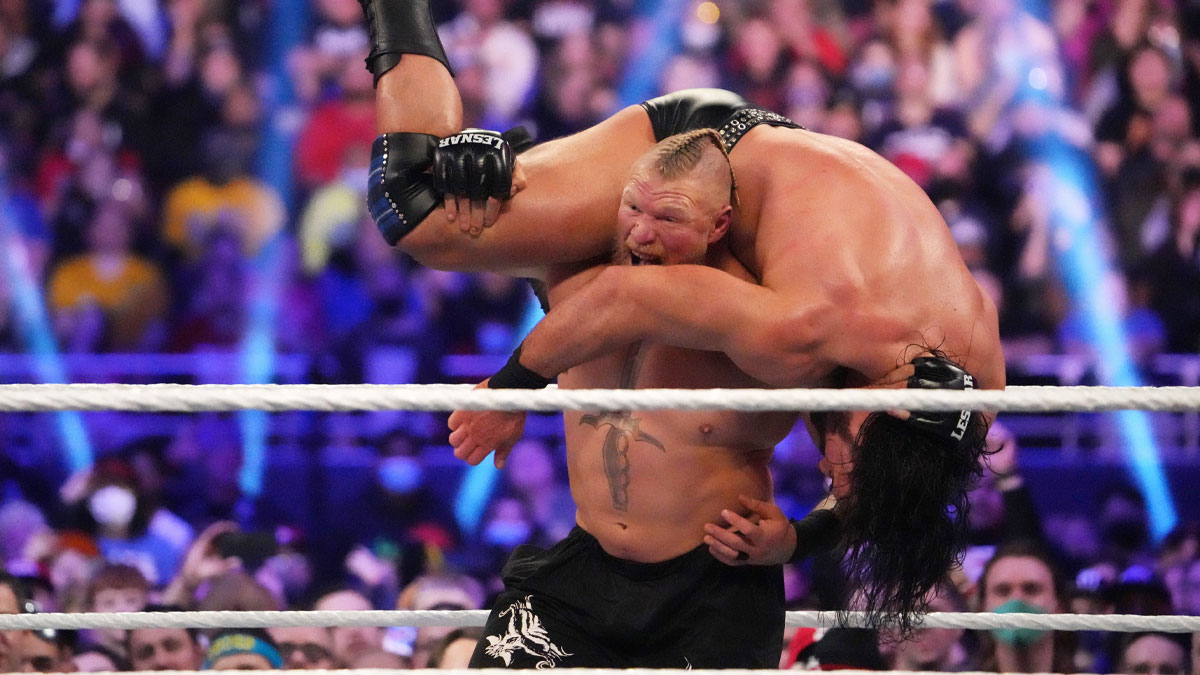 Brock Lesnar about to win the 2023 WWE Royal Rumble.