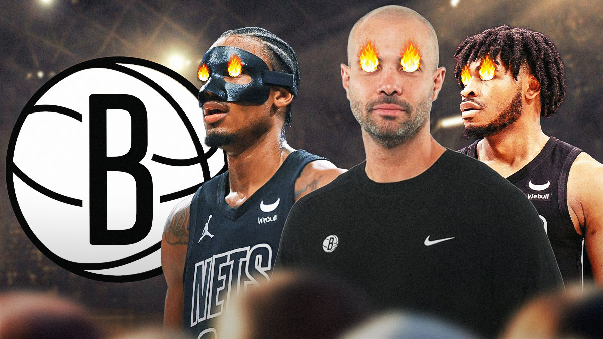 Nets Jordi Fernandez, Nic Claxton and Cam Thomas with fire in their eyes