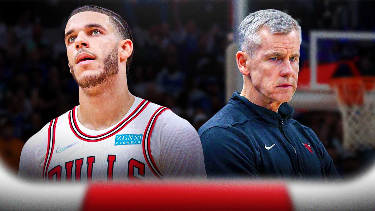 Bulls' Lonzo Ball with Billy Donovan