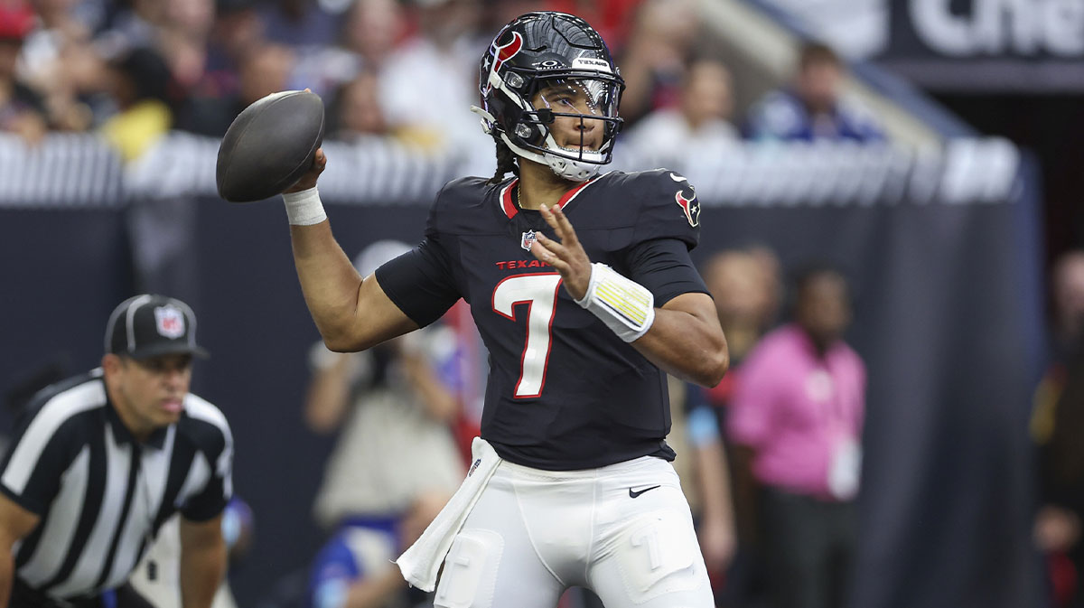 Houston Texans quarterback C.J. Stroud (7) in action during the game against the New York Giants at NRG Stadium.