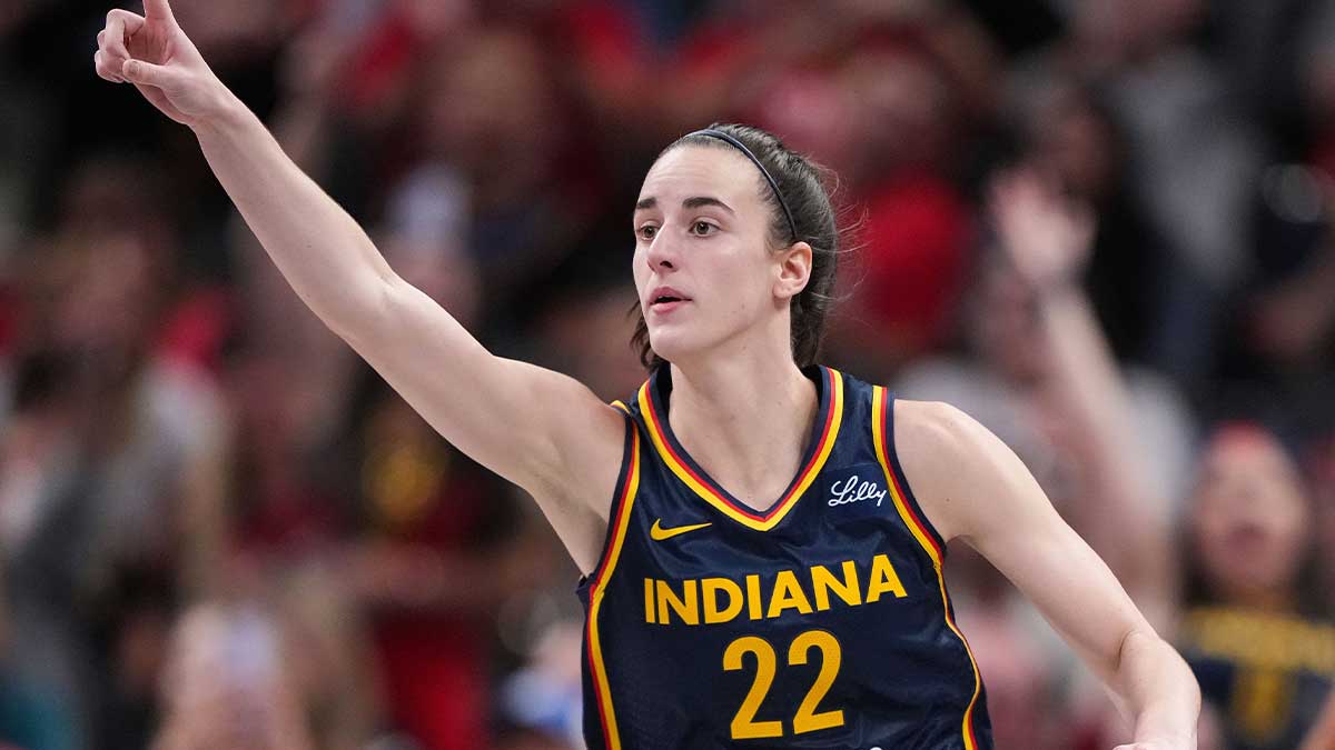 Indiana Fever guard Caitlin Clark (22) rushes up the court Wednesday, Sept. 4, 2024, during the game at Gainbridge Fieldhouse in Indianapolis. The Indiana Fever defeated the Los Angeles Sparks, 93-86.