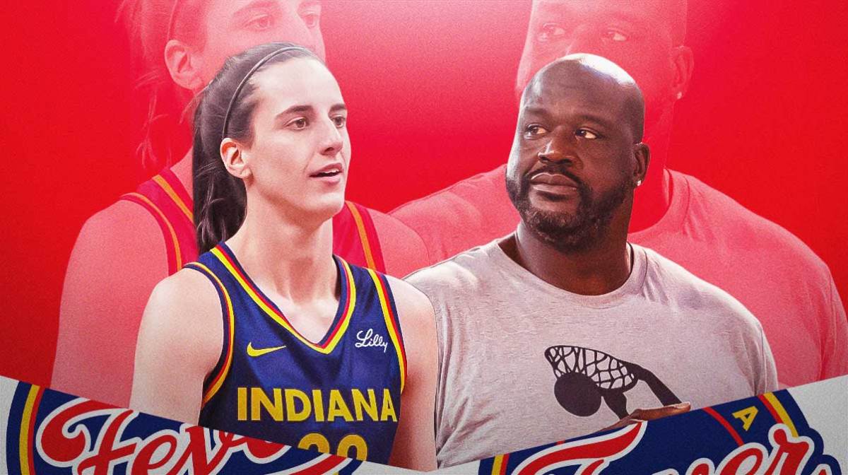 Shaq beside Caitlin Clark