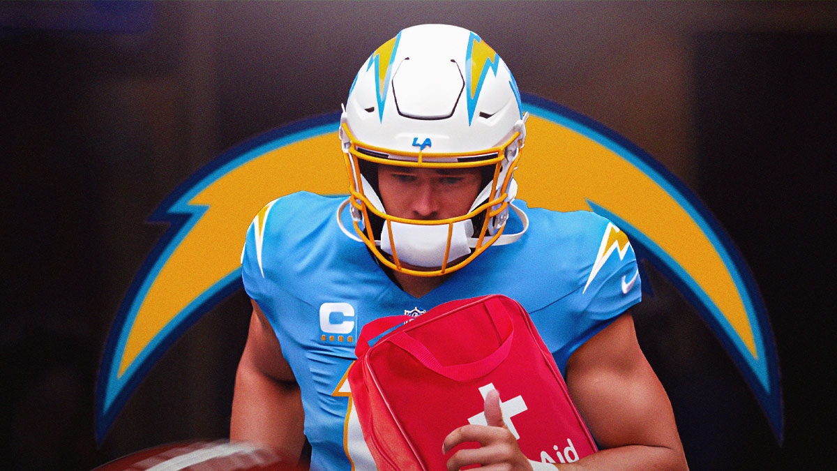 Chargers' Justin Herbert injured with a medical kit