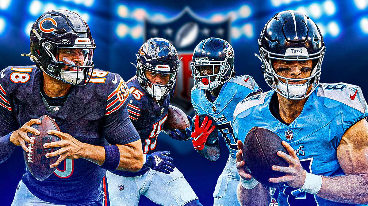 Bears Caleb Williams and Rome Odunze with Titans Will Levis and Calvin Ridley