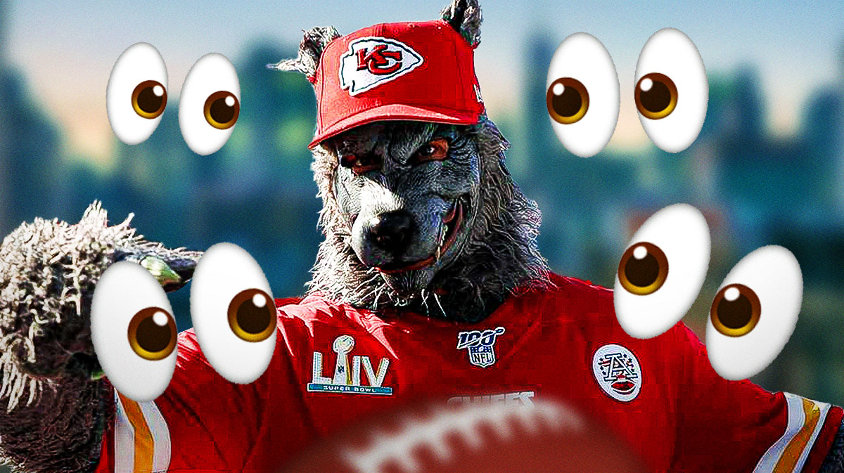 ChiefsAholic with a bunch of the big eyes emojis in the background. Chiefs
