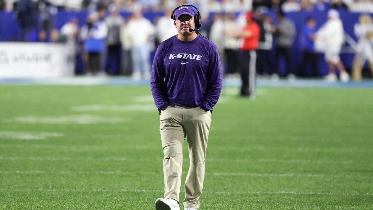 Kansas State Wildcats head coach Chris Klieman looks on during the third quarter against the Brigham Young Cougars at LaVell Edwards Stadium.