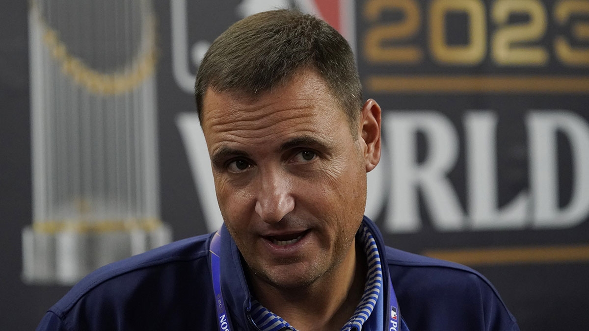 Oct 28, 2023; Arlington, TX, USA; Texas Rangers General Manager Chris Young before the game against the Arizona Diamondbacks in game two of the 2023 World Series at Globe Life Field. 