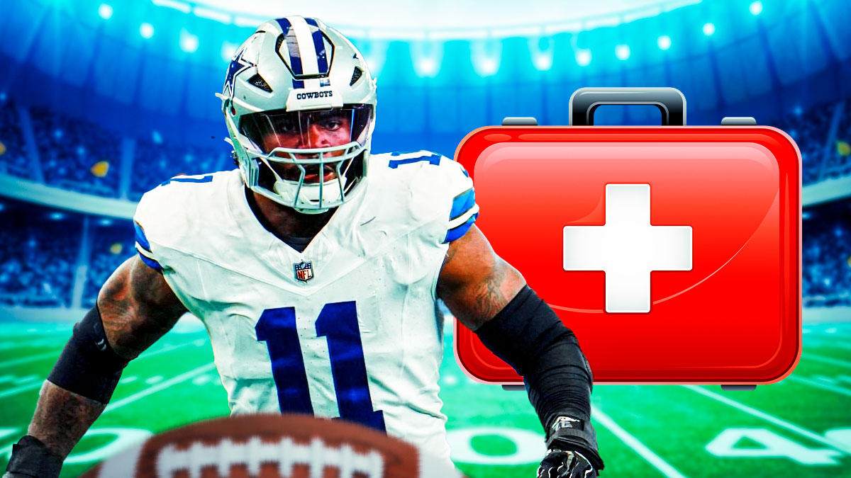 Cowboys' Micah Parsons next to a first aid kit