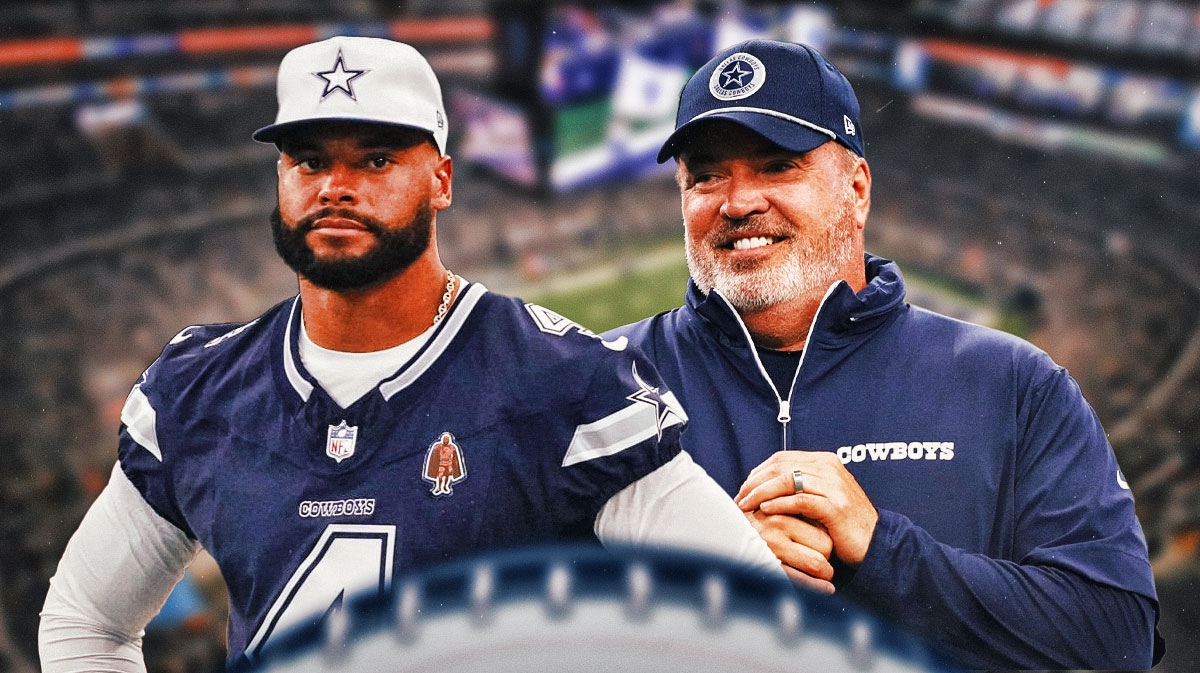 Dak Prescott and Mike McCarthy next to each other