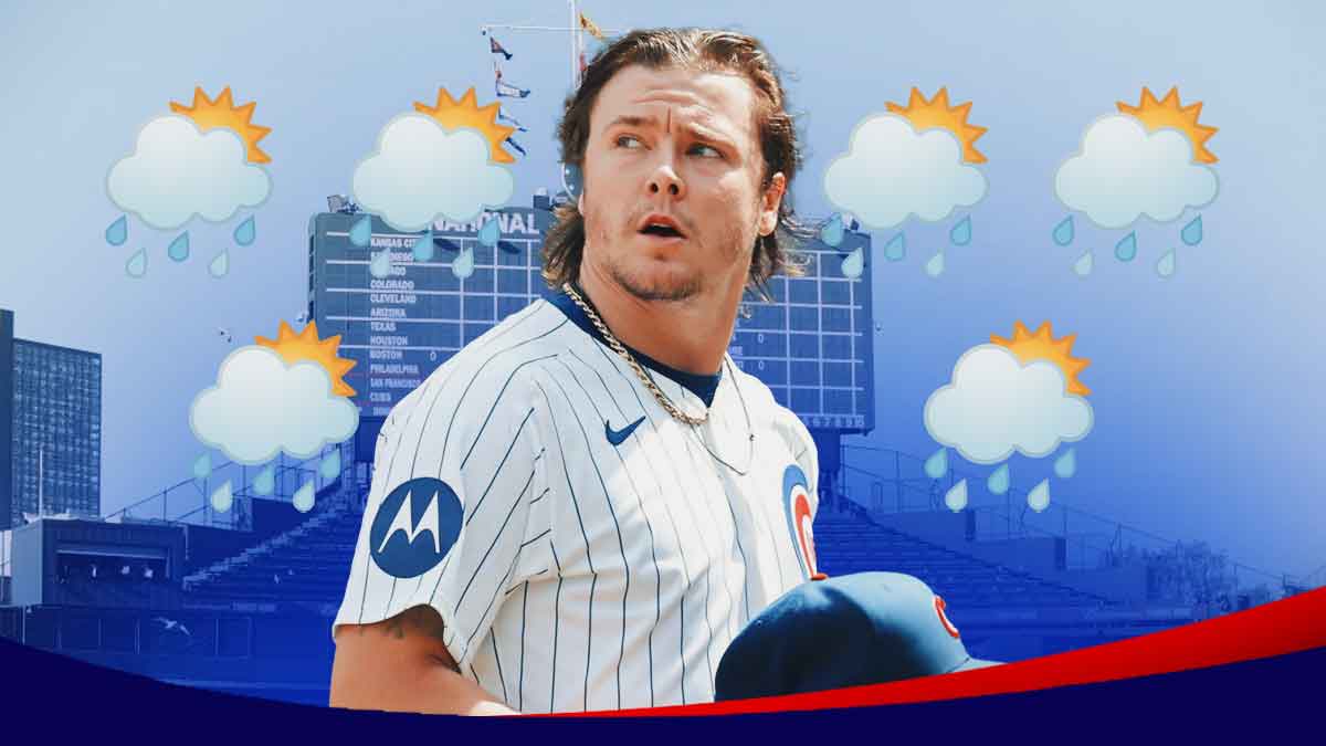 Justin Steele in front of Wrigley Field