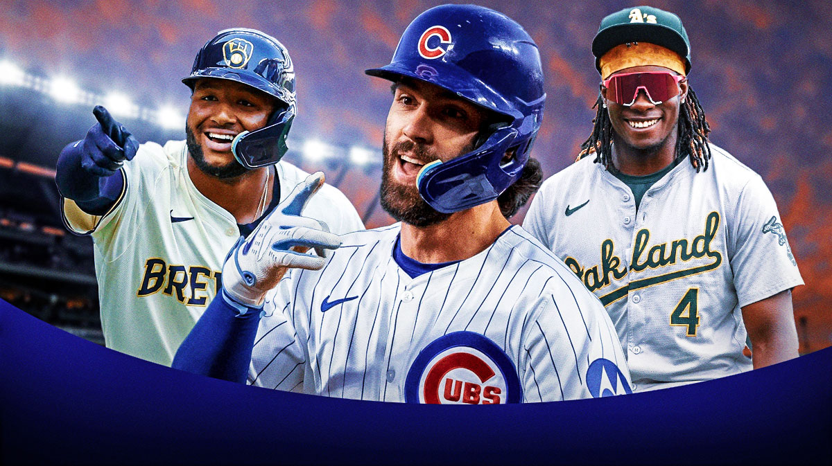 Chicago Cubs player Dansby Swanson, Milwaukee Brewers player Jackson Chourio and Oakland A's player Lawrence Butler